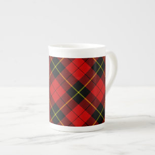 Wallace tartan red black plaid porselein kop