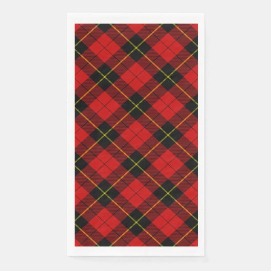 Wallace tartan red black plaid servet (Voorkant)