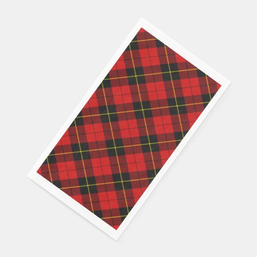 Wallace tartan red black plaid servet (Hoek)