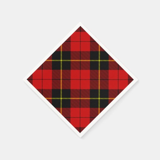 Wallace tartan red black plaid servet (Hoek)