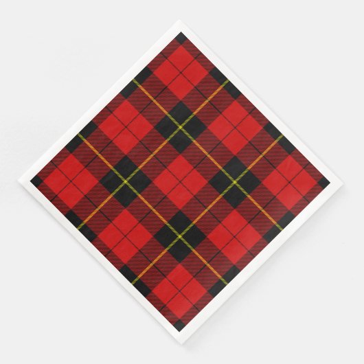 Wallace tartan red black plaid servet (Hoek)