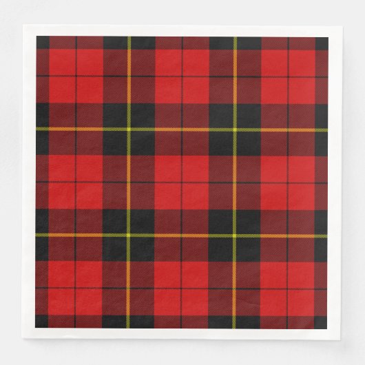 Wallace tartan red black plaid servet (Voorkant)