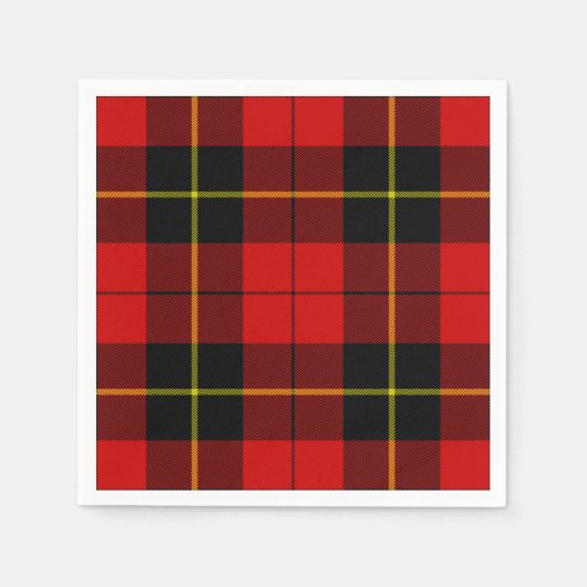 Wallace tartan red black plaid servetten (Voorkant)