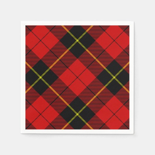 Wallace tartan red black plaid servetten (Voorkant)