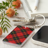 Wallace tartan red black plaid sleutelhanger (Voorkant Rechts)