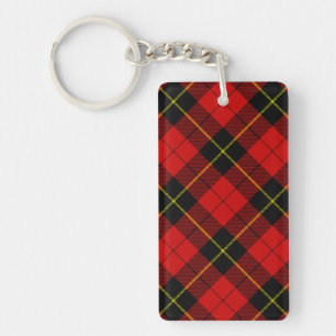 Wallace tartan red black plaid sleutelhanger