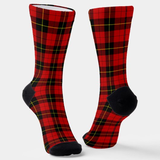 Wallace tartan red black plaid sokken (Gebogen)