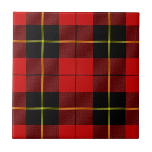 Wallace tartan red black plaid tegeltje (Voorkant)