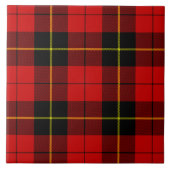 Wallace tartan red black plaid tegeltje (Voorkant)