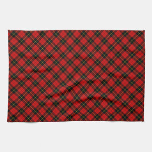 Wallace tartan red black plaid theedoek