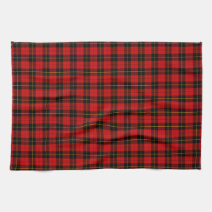 Wallace tartan red black plaid theedoek