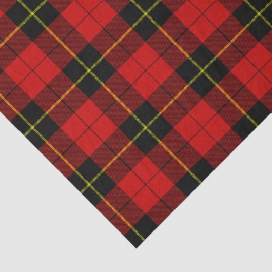 Wallace tartan red black plaid tissuepapier (Detail)