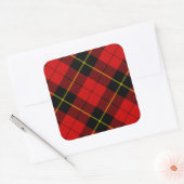 Wallace tartan red black plaid vierkante sticker (Envelop)