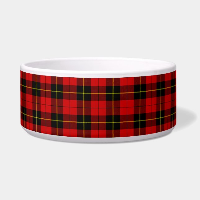 Wallace tartan red black plaid voerbakje (Voorkant)