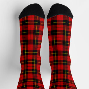 Wallace tartan rode zwarte geruite sokken