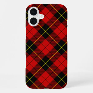 Wallace tartan rood zwart geruit iPhone 16 plus hoesje