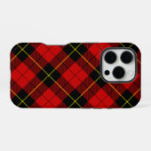 Wallace tartan rood zwart geruit iPhone hoesje (Achterkant horizontaal)