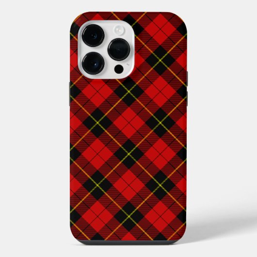 Wallace tartan rood zwart geruit iPhone hoesje (Achterkant)