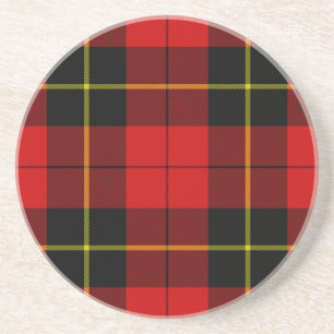 Wallace tartan rood zwart geruit zandsteen onderzetter