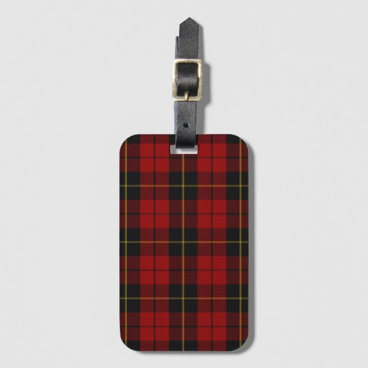 Wallace Tartan Scottish Clan Pset Pattern Bagagelabel (Voorkant (verticaal))
