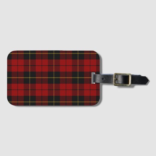 Wallace Tartan Scottish Clan Pset Pattern Bagagelabel (Voorkant (horizontaal))