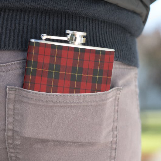Wallace Tartan Scottish Clan Pset Pattern Heupfles (Voorbeeld)
