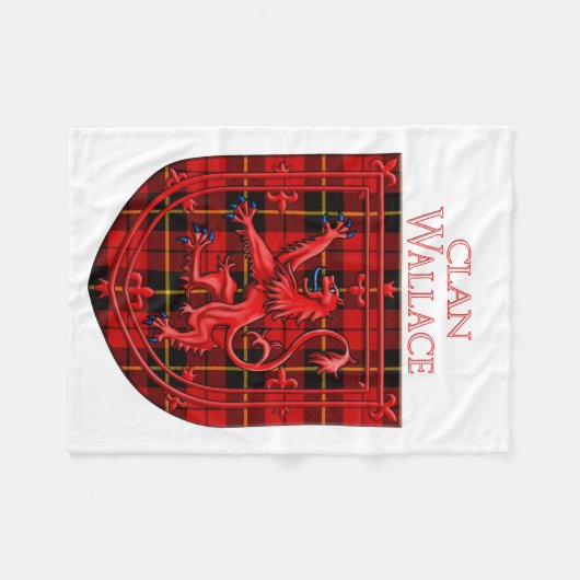 Wallace Tartan Scottish Plaid Lion Rampant Fleece Deken (Voorkant (Horizontaal))