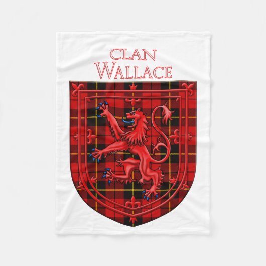Wallace Tartan Scottish Plaid Lion Rampant Fleece Deken (Voorkant)