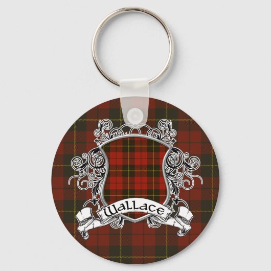 Wallace Tartan Shield Sleutelhanger (Voorkant)