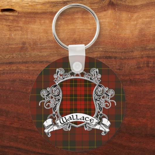 Wallace Tartan Shield Sleutelhanger (Voorkant)