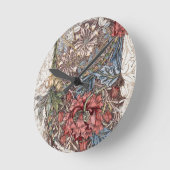 WALLCLOCK : WILLIAM MORRIS : HONEYSUCKLE + TULIP RONDE KLOK (Hoek)