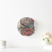 WALLCLOCK : WILLIAM MORRIS : HONEYSUCKLE + TULIP RONDE KLOK (Huis)