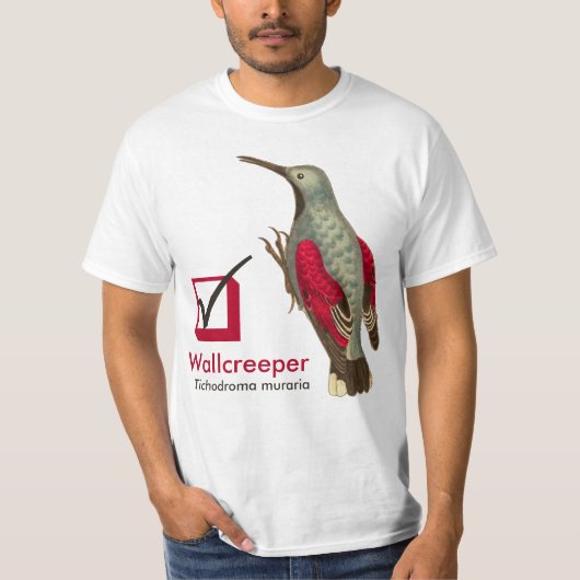 Wallcreeper Tichodroma muraria op mijn lijst van v T-shirt (Voorkant)
