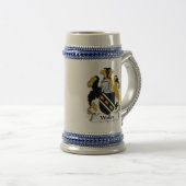 Waller Coat of Arms Stein - Family Crest Bierpul (Voorkant rechts)