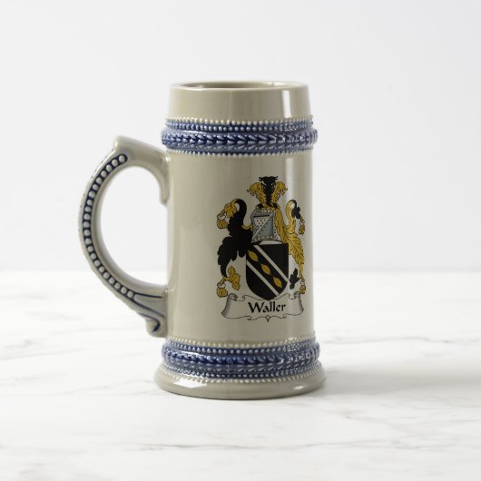 Waller Coat of Arms Stein - Family Crest Bierpul (Links)