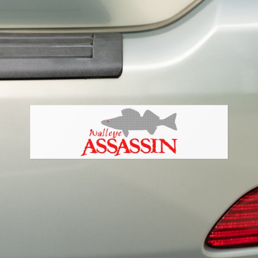 WALLEYE ASSASSIN BUMPERSTICKER (Op auto)