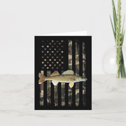 Walleye Camo Amerikaanse vlag1 Kaart (Voorkant)