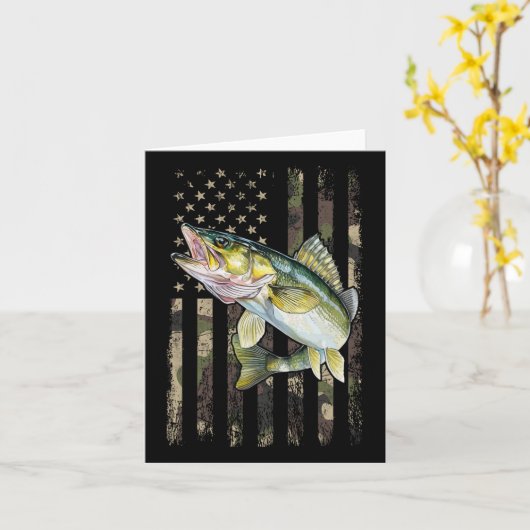 Walleye Camo Amerikaanse vlag Kaart (Gele Bloem)