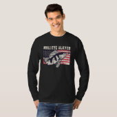 Walleye doder Outdoorman visser Amerikaanse Vlag T-shirt (Voorkant volledig)