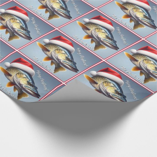 Walleye Draag een kerstmuts Cadeaupapier (Hoek)