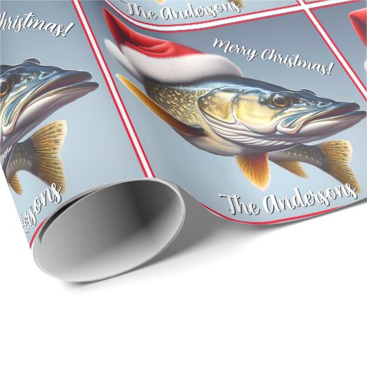 Walleye Draag een kerstmuts Cadeaupapier (Rol Hoek)
