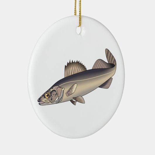 Walleye Fish Keramisch Ornament (Rechts)