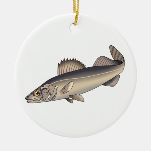 Walleye Fish Keramisch Ornament (Voorkant)