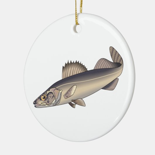 Walleye Fish Keramisch Ornament (Links)