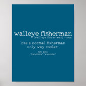Walleye Fisherman Definition Funny Quote Fishing G Poster (Voorkant)