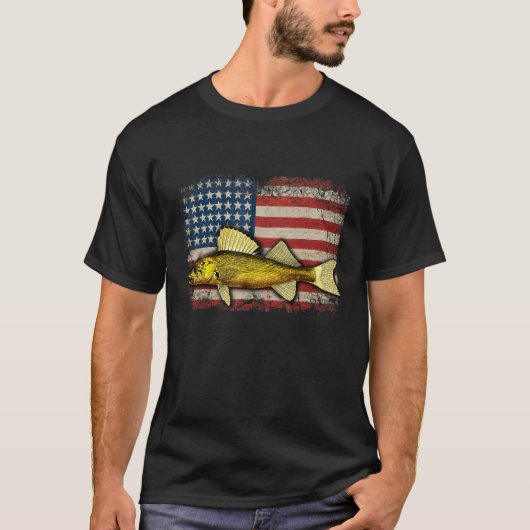Walleye Fishing Usa T-shirt (Voorkant)