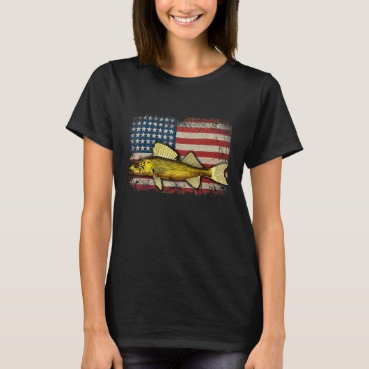 Walleye Fishing Usa T-shirt (Voorkant)