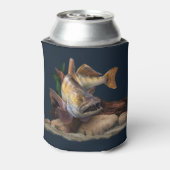 Walleye Gevist illustratie, Walleye Visser Blikjeskoeler (Blikje Achterkant)