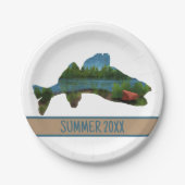 Walleye Gevist Tent Camping Lake Papieren Bordje (Voorkant)