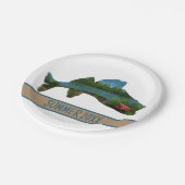 Walleye Gevist Tent Camping Lake Papieren Bordje (Gekanteld)